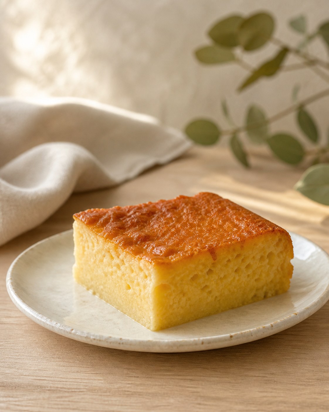 Pedaço úmido de bolo de pamonha