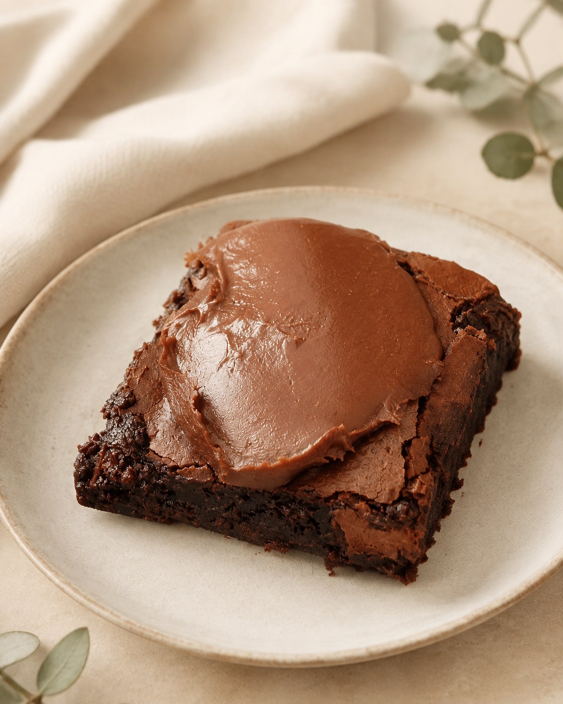 Brownie cremoso com ganache de chocolate